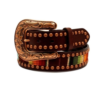 Ariat Western Belt Womens Serape Fabric Leather Copper Studs A1526097 