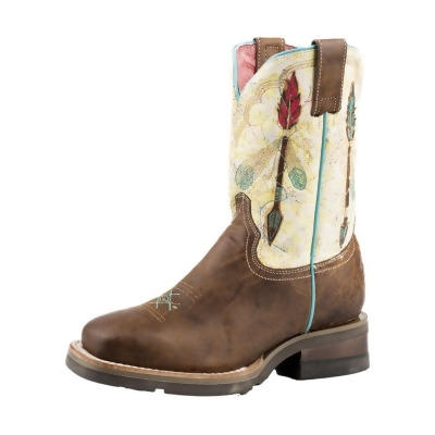 Roper Western Boots Girls Arrow Square Tan 09-018-7023-8287 TA 