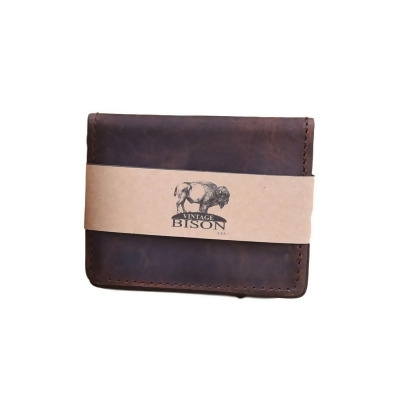 Vintage Bison Western Wallet Mens Shawnee Credit Card Stitch W-120 