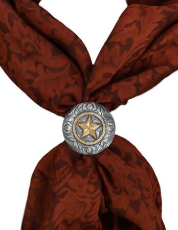 Vogt Silversmiths Western Scarf Slide Womens Star Disc 1 1/2