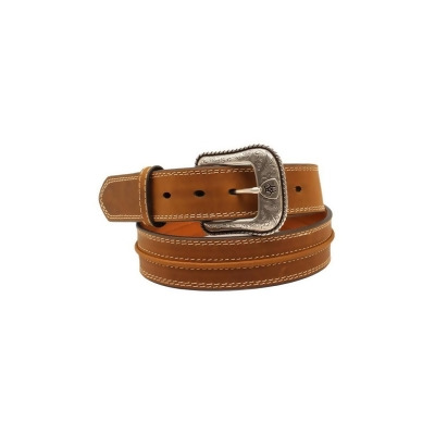 Ariat Western Belt Mens Leather Center Bump Medium Brown A1019408 