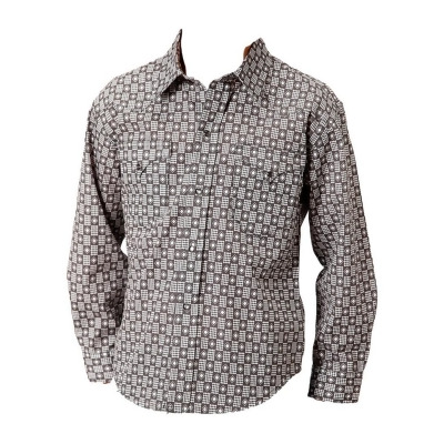 Roper Western Shirt Boys Long Sleeve Print Gray 03-030-0064-0365 GY 