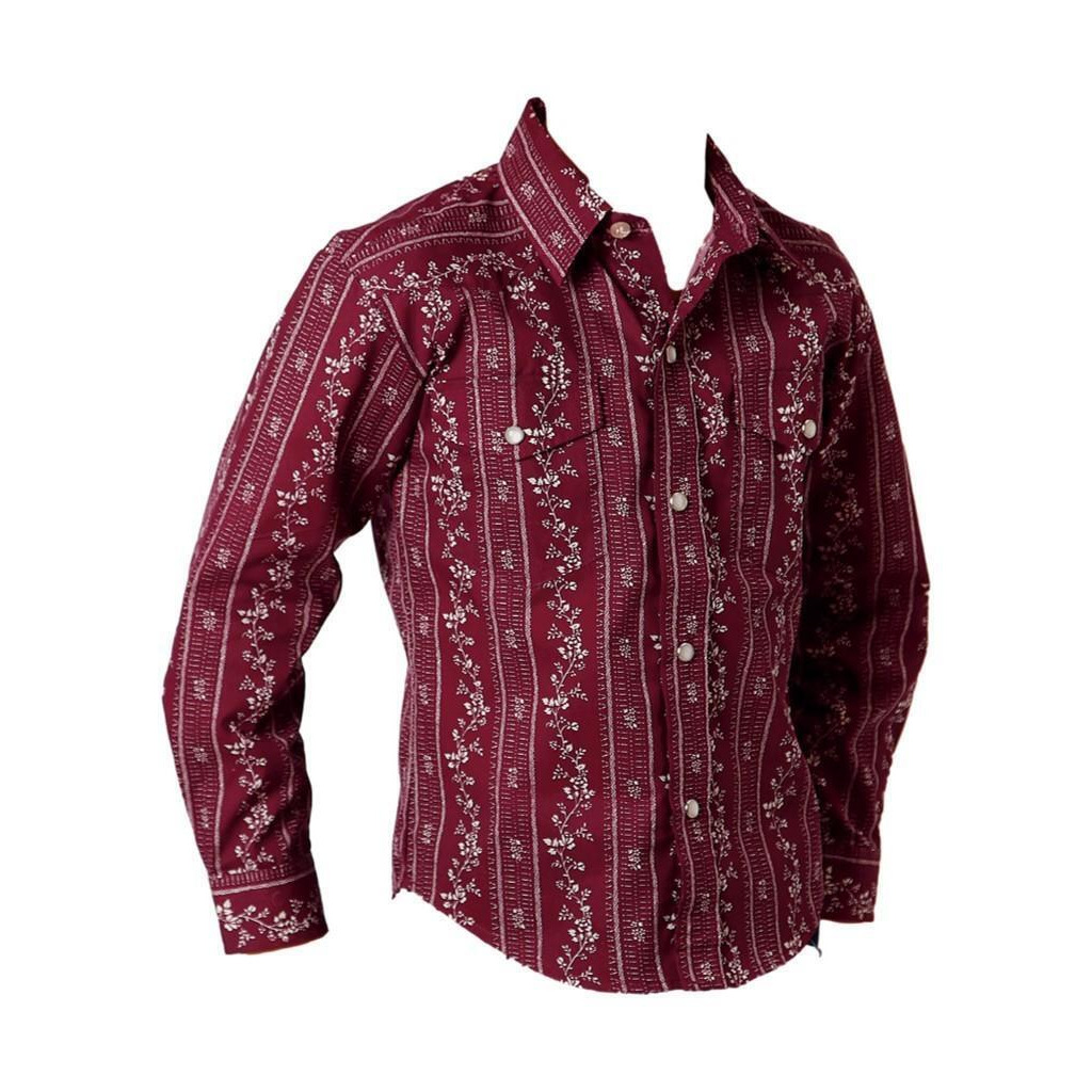 Roper Western Shirt Boys L/S Floral Snap Red 01-030-0019-3063 RE