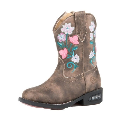 Roper Western Boots Girls Dazzle Floral Brown 09-017-1203-2761 BR 