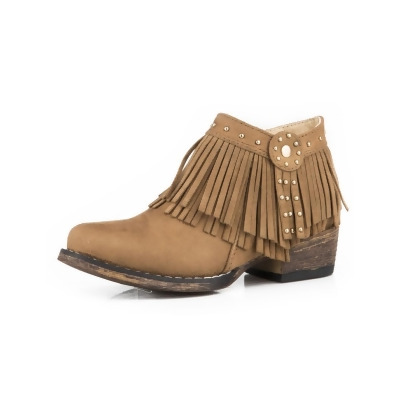 Roper Western Boots Girl Brittany Fringe Ankle Tan 09-017-1567-2763 TA 