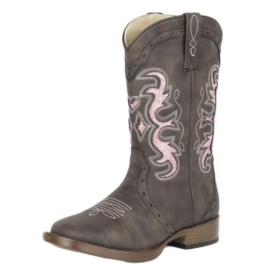 Roper Western Boots Girls Lexi Square Faux Brown 09-018-1901-0998 BR 