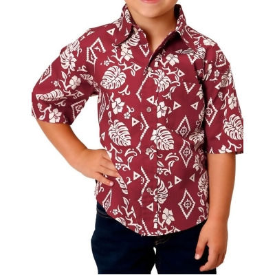 Roper Western Shirt Boys S/S Tropics Print Red 03-031-0064-4040 RE 