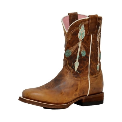 Roper Western Boots Girls Arrow Feather Brown 09-018-7022-8460 BR 