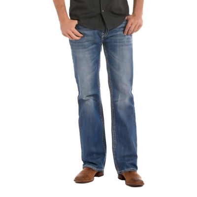 Rock & Roll Western Denim Jeans Mens Double Barrel Med Wash M0S1612 