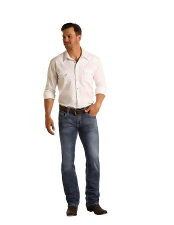 Rock & Roll Western Denim Jeans Mens Pistol ReFlex Med Wash M1P3473