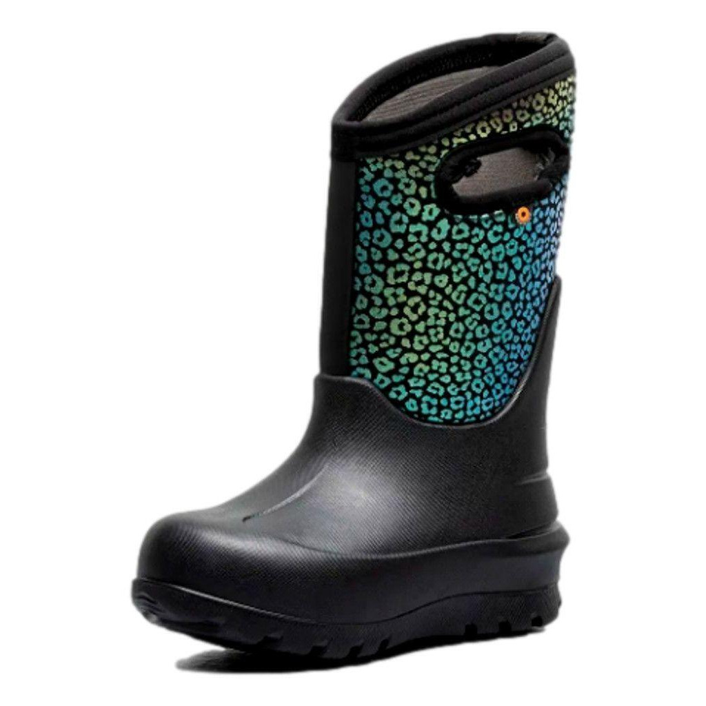 Bogs Outdoor Boots Girls Print Leopard Rainbow Black Multi 72930