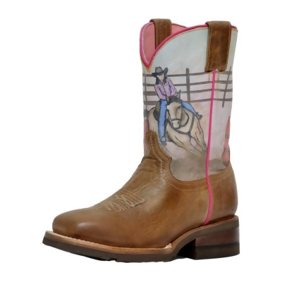 Roper Western Boots Girls Barrel Rider Brown 09-119-7022-8456 BR 