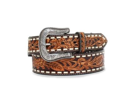 Ariat Western Belt Mens Floral Embossed Buck Laced Buckle A1039902 