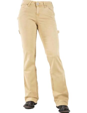 Cowgirl Tuff Western Jeans Womens Carpenter Bootcut Tan JKHAKI 