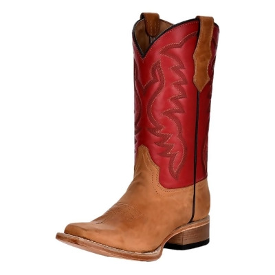 Circle G Western Boots Boys Embroidery Leather Pull On Honey Red J7102 