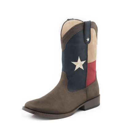 Roper Western Boots Boy Lone Star Texas Flag Brown 09-017-1902-3015 BR 