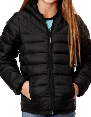 Roper Western Jacket Girls Quilted Zip Black 03-298-0693-6137 BL