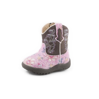 Roper Western Boots Girls Glitter Flowers Pink 09-016-1901-2987 PI 