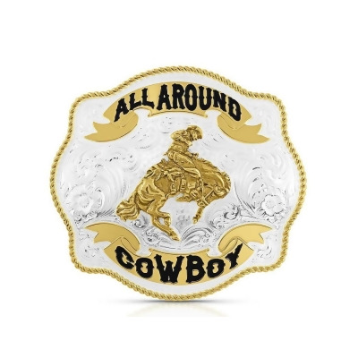 Montana Silversmiths Belt Buckle Scalloped All Around Cowboy 7007 