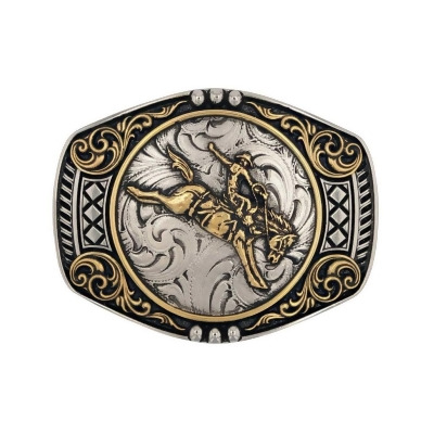 Montana Silversmiths Belt Buckle Ride The Storm Attitude Two Tone A951 