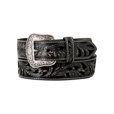 Ariat Western Belt Womens Floral Embossed Leather Black A1565001 