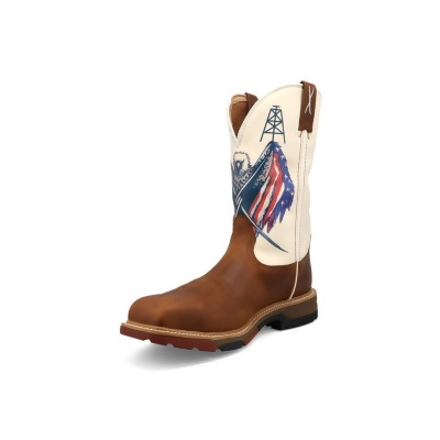 Twisted X Work Boots Mens Roasted Pecan Red White Blue MXBNW05 