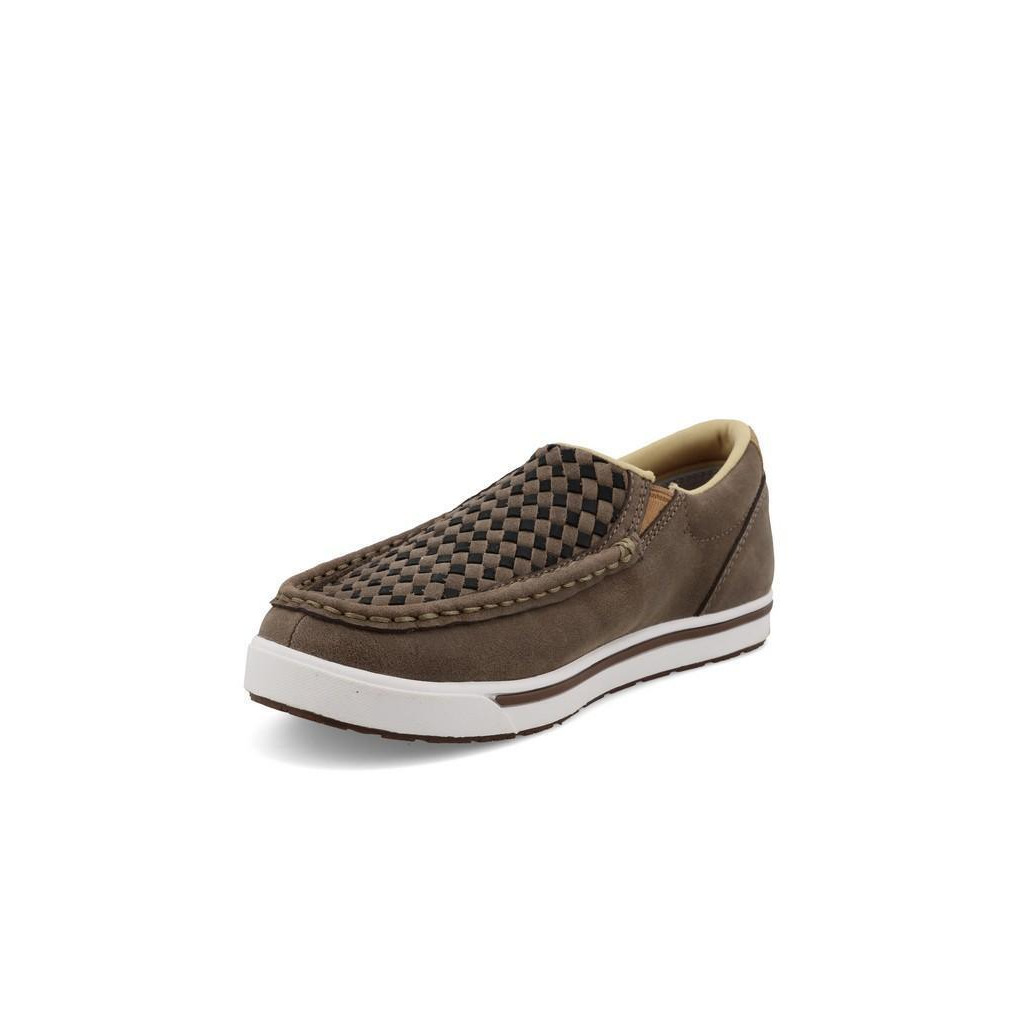 Twisted X Casual Shoes Boys Slip On Taupe Gray Black YCA0015