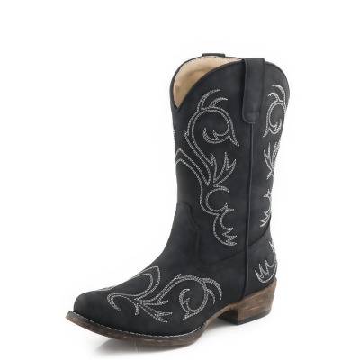 Roper Western Boots Girls Riley Snip Toe Black 09-018-1566-1021 BL 