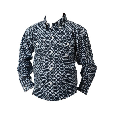 Roper Western Shirt Boys L/S Allover Print Blue 03-030-0325-2014 BU 