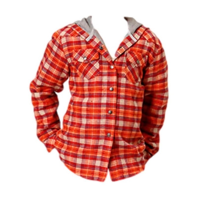 Roper Western Jacket Girls Flannel Plaid Orange 03-298-0119-4692 OR 
