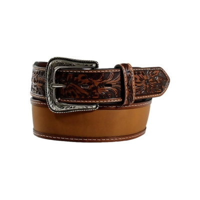 Ariat Western Belt Mens Floral Leather Buckle Brown A1040144 