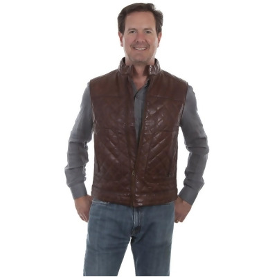 Scully Western Vest Mens Rugged Quilted Leather Zip Front F0_1026 