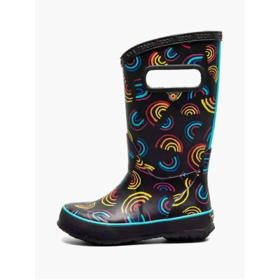 Bogs Outdoor Boots Girls Rain Wild Rainbows Black Multi 79033 