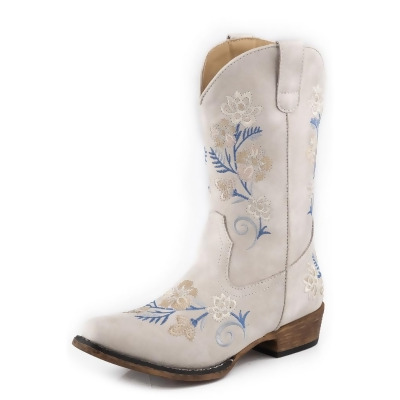 Roper Western Boots Girls Riley Floral White 09-018-1566-3128 WH 