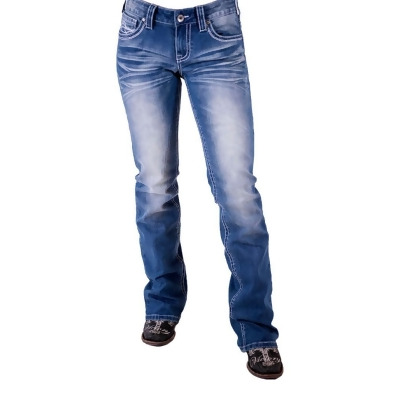 Cowgirl Tuff Western Jeans Womens Shattered Bootcut Medium Wash JSHATD 