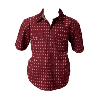 Roper Western Shirt Boys S/S Texture Diamond Red 03-031-0064-0311 RE 