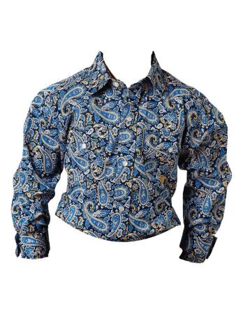 Roper Western Shirt Boys L/S Amarillo Snap Blue 03-030-0225-2015 BU 