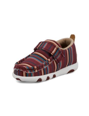 HOOey Casual Shoes Girls Fabric Moc Round Toe Stripe Mauve IHYC005 