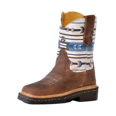 Roper Western Boots Boys Cowboy Aztek Native Tan 09-017-7023-8424 TA 