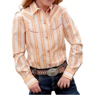 Cruel Girl Western Shirt Girls Long Sleeve Striped Snaps CTW3370015 