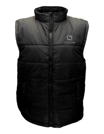 John Deere Western Vest Mens Embroidered Logo Quilted Olive JM3A-3BC 