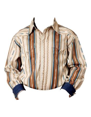 Roper Western Shirt Boys L/S Aztec Snap Brown 03-030-0068-0459 BR 