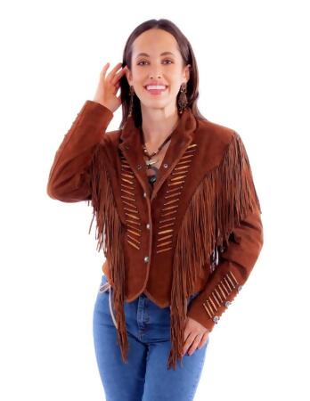 Scully Western Jacket Womens Snap Front Whipstitch Fringe F0_L1100 
