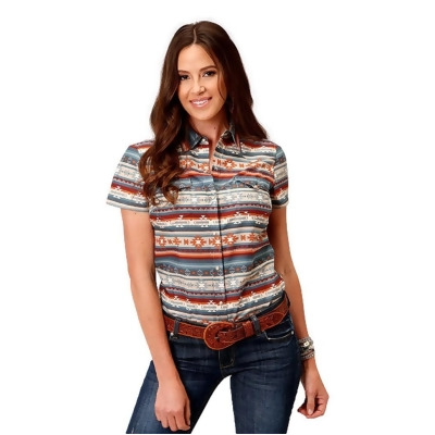 Roper Western Shirt Womens S/S Opaque Snap Gray 03-051-0067-0468 GY 
