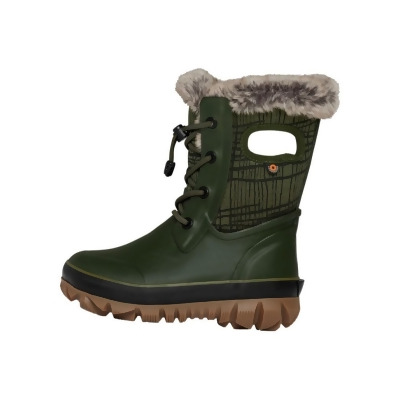 Bogs Outdoor Boots Boys Cozy Arcata Cracks Lace Dark Green 73091 