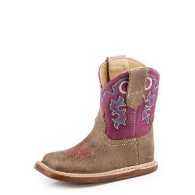 Roper Western Boots Girls Cowbabies Leather Tan 09-016-7912-1385 TA 