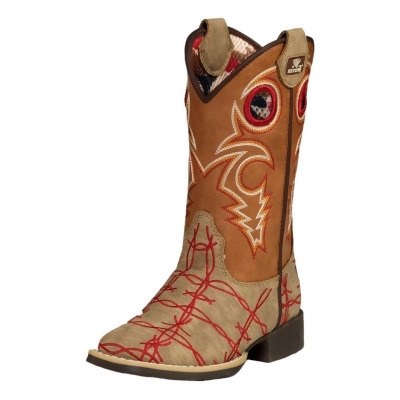 Twister Western Boots Boys Ryder Square Toe Stitching Brown 446003202 