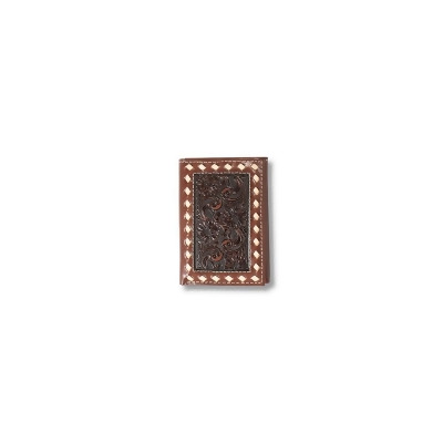 Ariat Western Wallet Men Trifold Floral Emboss A3558202 Brown A3558202 