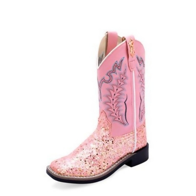 Old West Western Boots Girls Sparkle TPR Cushion Pink VB9185 