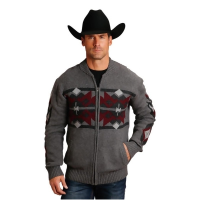 Stetson Western Sweater Mens Aztec Wool Blend Gray 11-014-0120-7018 GY 